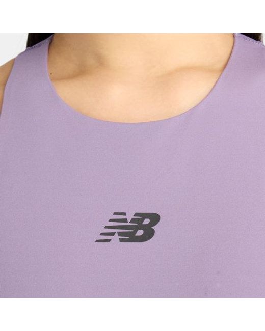 New Balance Purple Rc Elite Storage Crop Tank Top