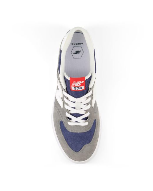 New Balance Blue Nb Numeric 574 Vulc In Grey/white Suede/mesh for men
