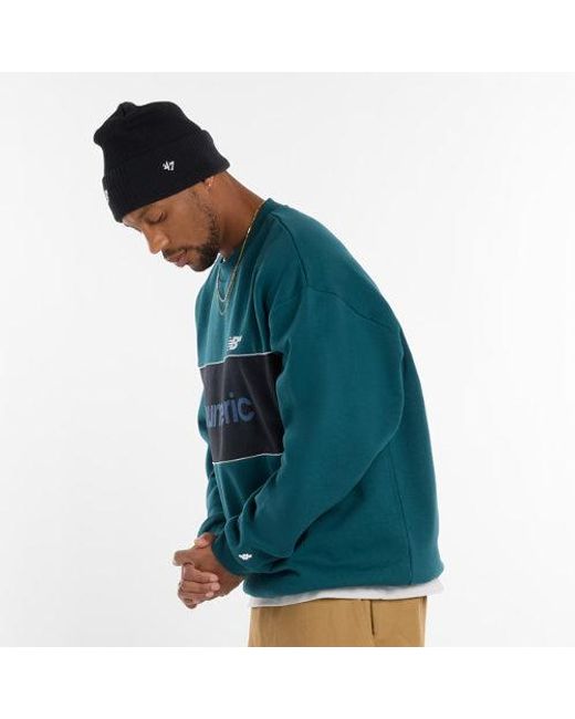New Balance Green Numeric Team Crew for men