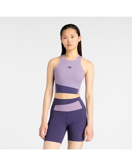 New Balance Purple Rc Elite Storage Crop Tank Top