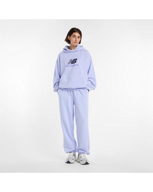 New Balance Blue Athletics French Terry Logo Hoodie