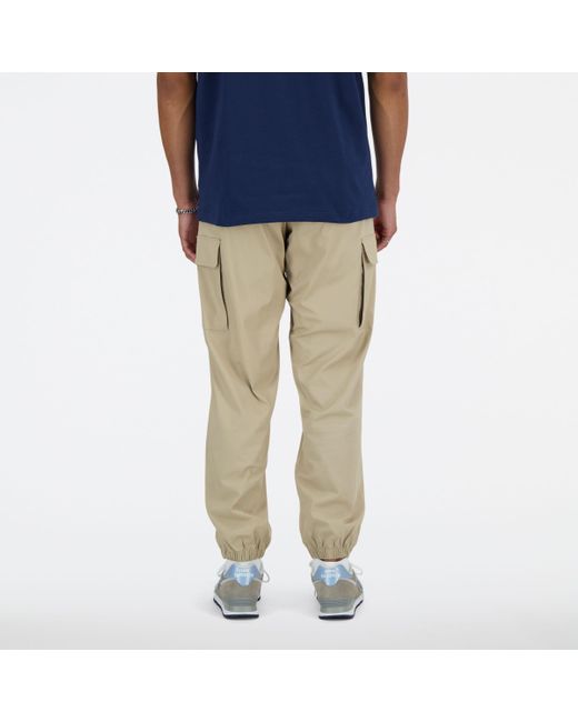 New Balance Blue Twill Cargo jogger In Cotton Twill for men