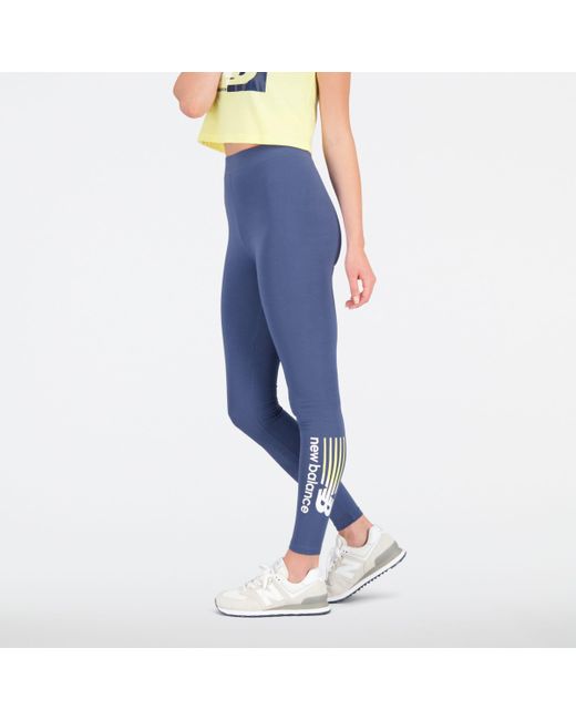New Balance Nb Classic legging In Blue Poly Knit