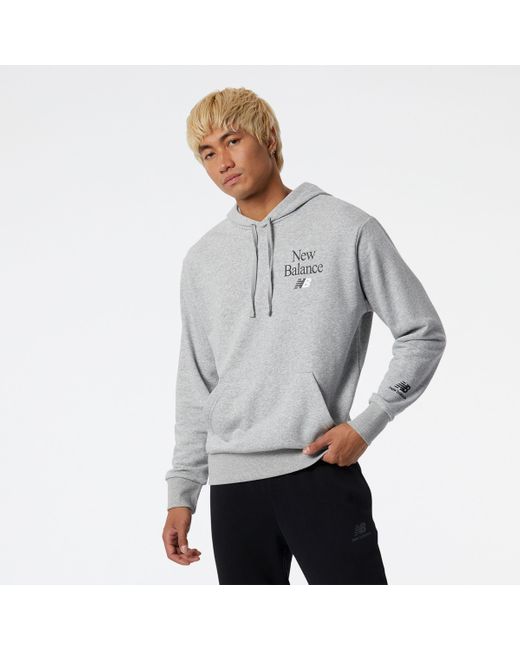 New Balance Nb Essentials Celebrate Hoodie in Grey (Gray) for Men Lyst