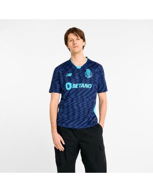 New Balance Blue Fc Porto Third Short Sleeve Jersey for men