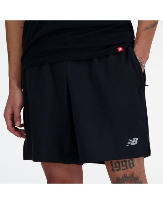New Balance Tech Knit Short 7" In Black Poly Knit for men