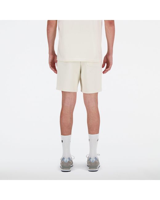 New Balance White Hyper Density Short 7" In Poly Knit for men
