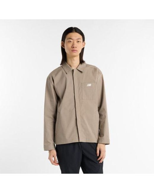 Homme Coaches Twill Jacket En, Sergé De Coton, Taille New Balance pour homme en coloris Brown