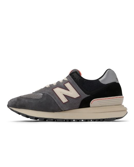 New Balance 574 Legacy In Grey/black Suede/mesh for men