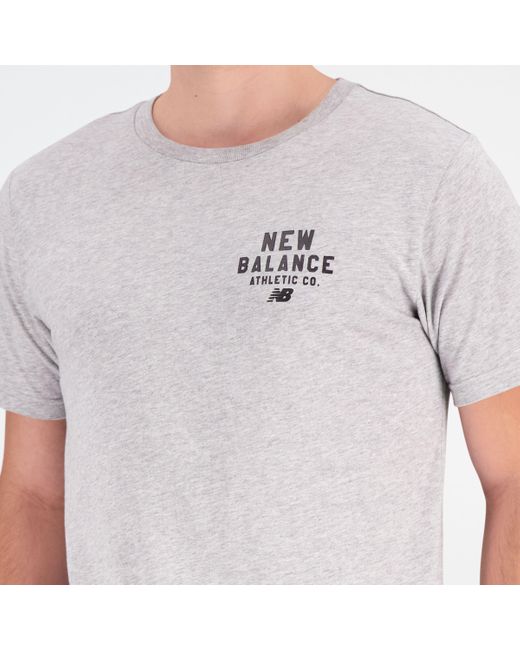 New Balance White Sport Core Graphic Cotton Jersey Short Sleeve T-shirt In Grey for men