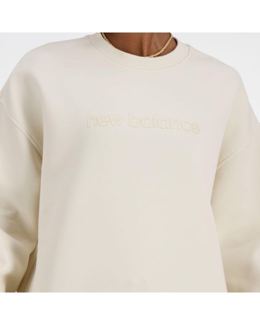 Hyper density double knit crew di New Balance in Natural