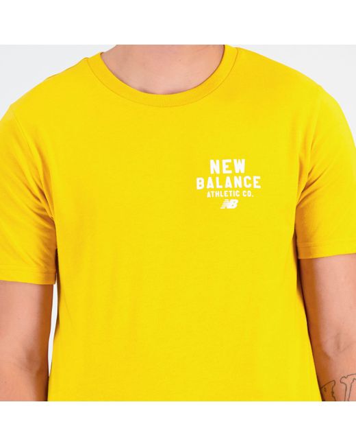 New Balance Sport Core Graphic Cotton Jersey Short Sleeve T-shirt In Yellow for men