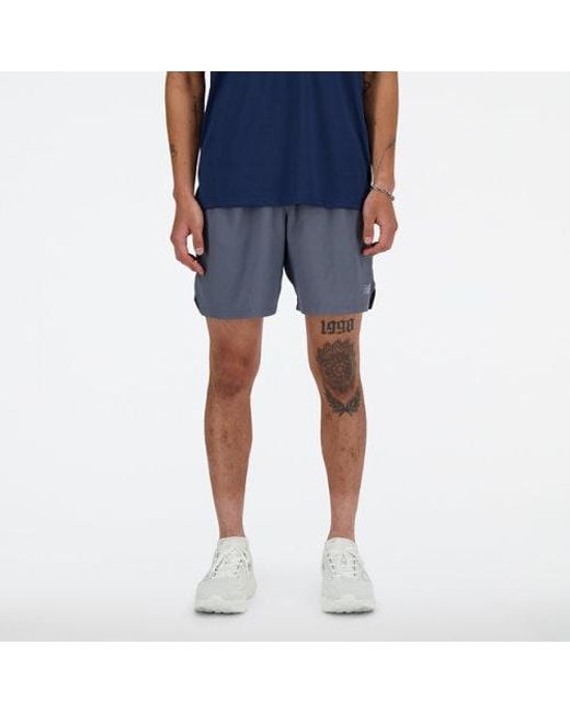 New Balance Blue Rc Short 7" for men
