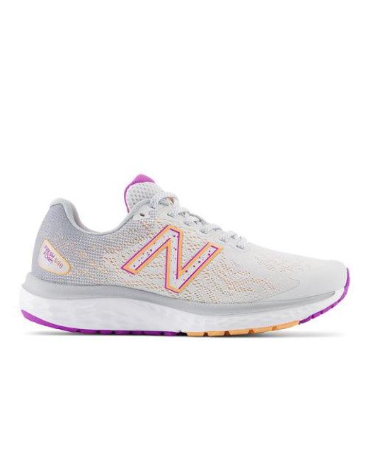 New Balance Fresh Foam 680v7 In Grey/orange/pink Textile