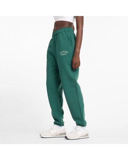 Mujer Graphic Fleece Jogger En, Cotton Fleece, Talla New Balance de color Green