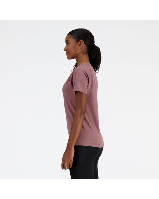 Knit slim t-shirt New Balance de color Purple