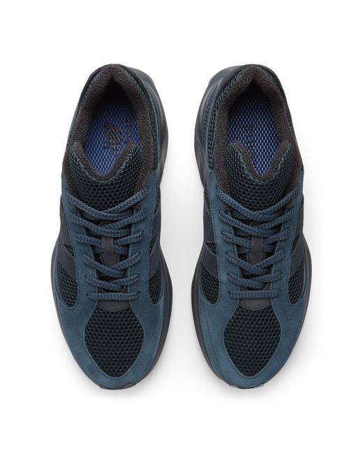 New Balance Auralee X Wrpd Runner In Black/blue Leather
