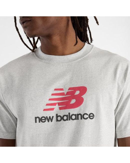 New Balance White Athletics Logo T-Shirt for men