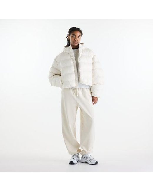 New Balance White Boston Puffer Jacket