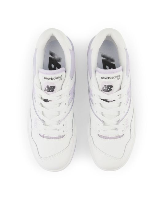 New Balance White 550 in weiß/violett