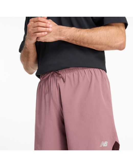 New Balance Black Rc Short 7" In Brown Polywoven for men