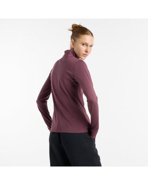 Donna Script Quarter Zip, Politessuto, Taglia di New Balance in Purple