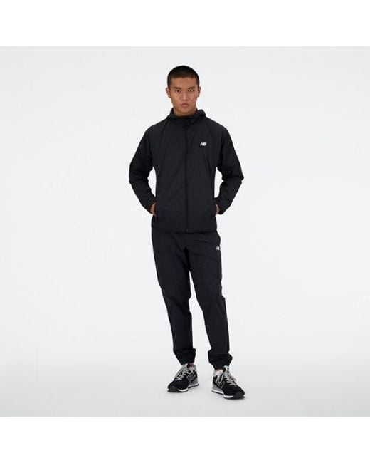 New Balance Athletics woven jacket in schwarz in Blue für Herren