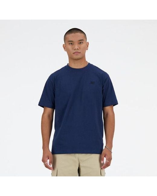 New Balance Blue Nb Athletics Cotton T-Shirt for men