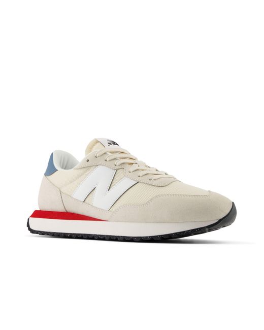 New Balance 237 In Beige/white/blue/red Suede/mesh for men