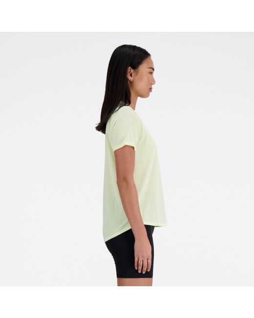New Balance Yellow Athletics T-shirt In Poly Knit