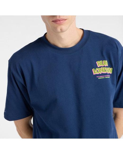 New Balance Blue London Edition Graphic T-Shirt 3 for men