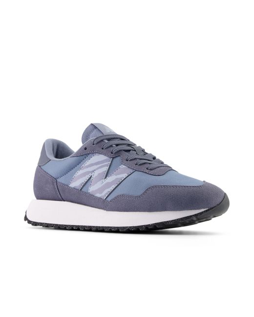 New Balance Blue 237 In Grey Suede/mesh