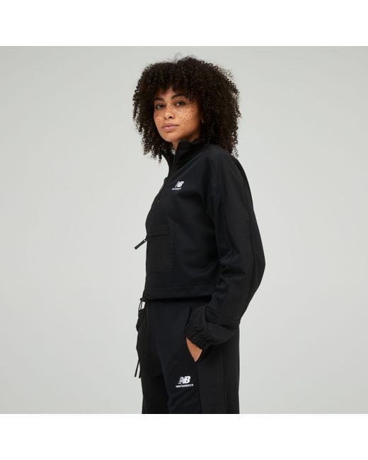 New Balance Black Nb Athletics Amplified Qtr Zip In Cotton