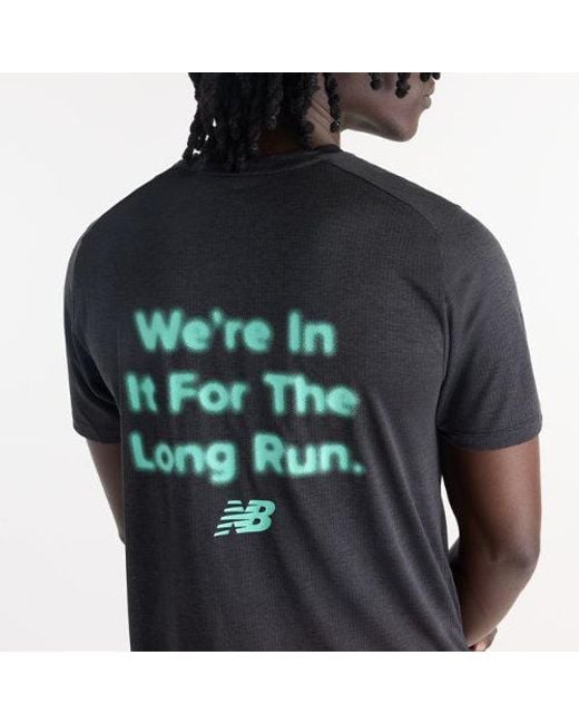 New Balance Black Rc Essential Graphic T-Shirt for men