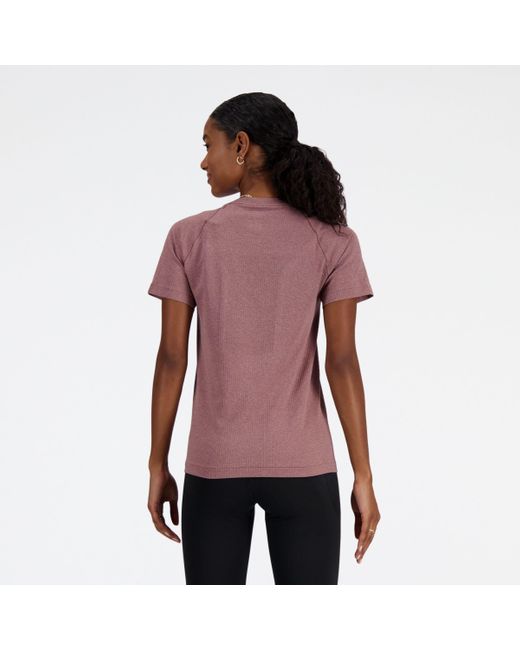 Knit slim t-shirt in marrone di New Balance in Purple