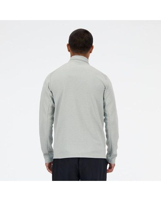 New Balance Gray Tech Knit Full Zip In Grey Poly Knit for men