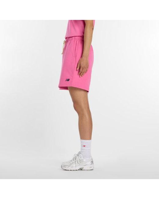 New Balance Pink Athletics French Terry Short