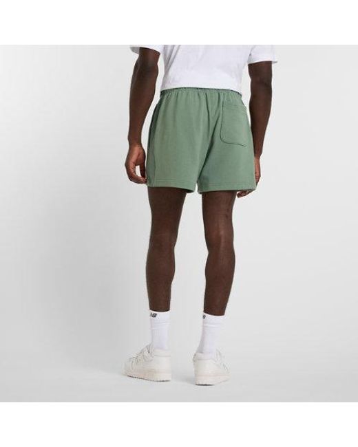New Balance Green Athletics French Terry Short 5" for men