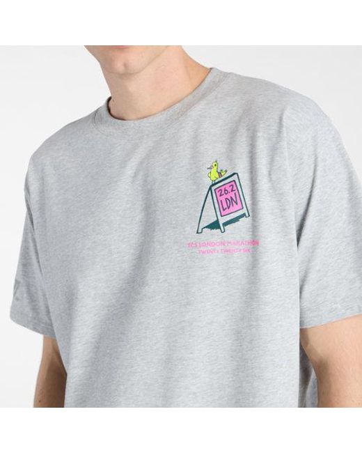 New Balance Gray London Edition Graphic T-Shirt 1 for men