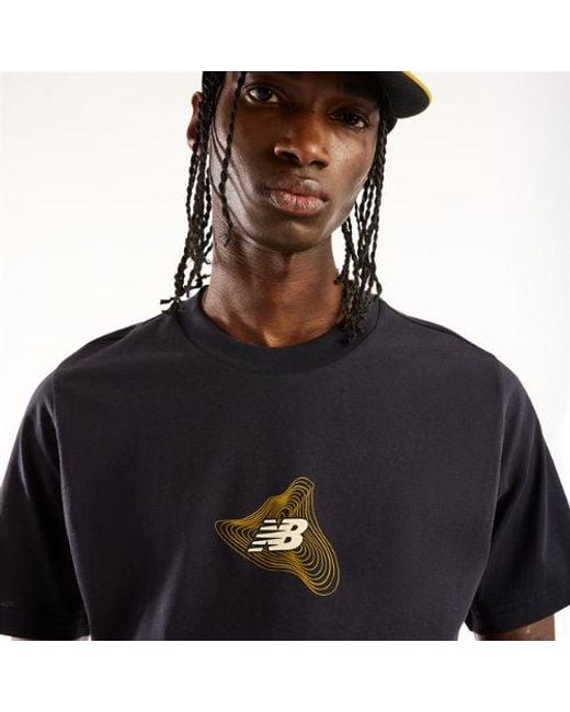 New Balance Black Marathon Du Mont Blanc Graphic T-Shirt for men