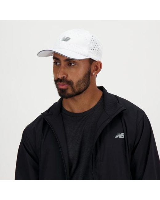 New Balance White 6 Panel Pro Run Hat