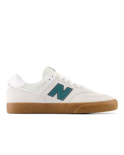 New Balance Nb Numeric 574 Vulc In White/green Suede/mesh for men