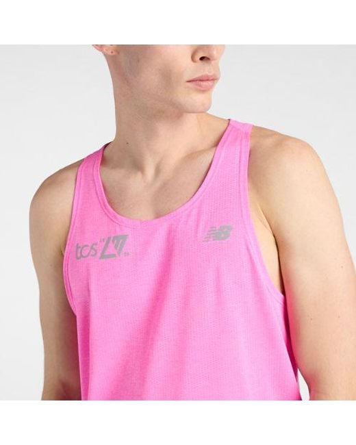 New Balance Pink London Edition Rc Essential Singlet for men