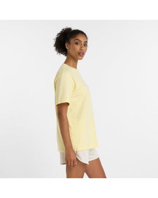 New Balance Yellow Damen Athletics Jersey T-Shirt