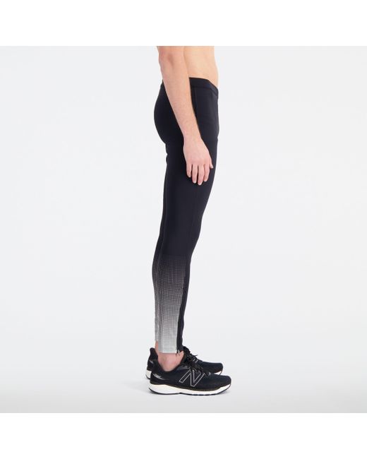 New Balance Blue Reflective Accelerate Tight In Black Poly Knit for men