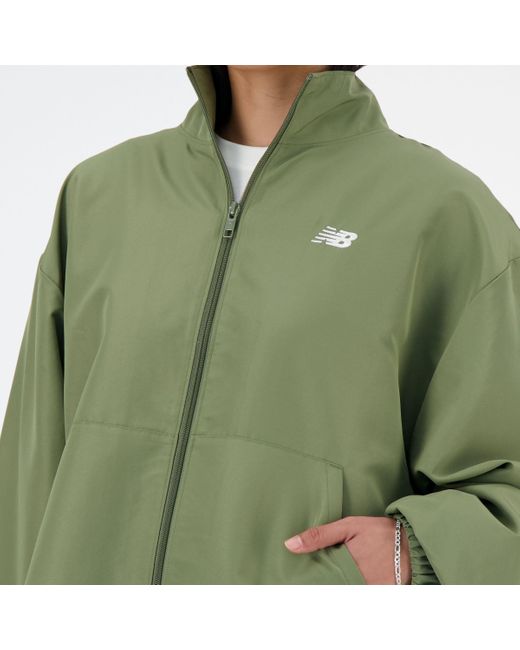 New Balance Green Sport essentials oversized jacket in grün