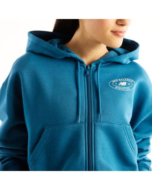 New Balance Blue Trackside Fleece Full Zip