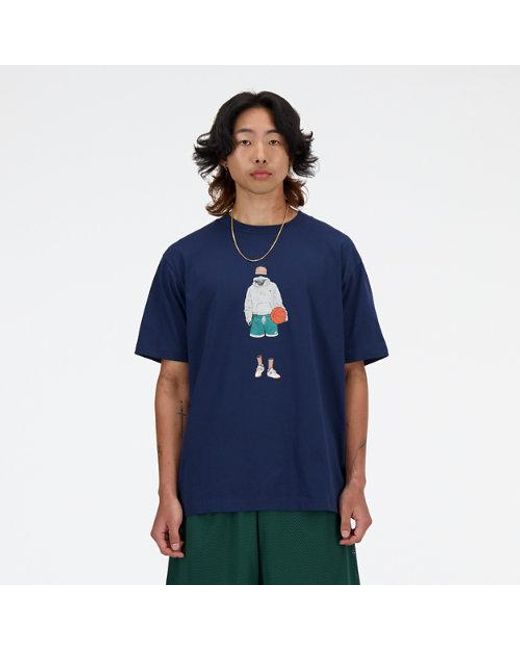 Homme Athletics Basketball T-Shirt En, Cotton, Taille New Balance pour homme en coloris Blue