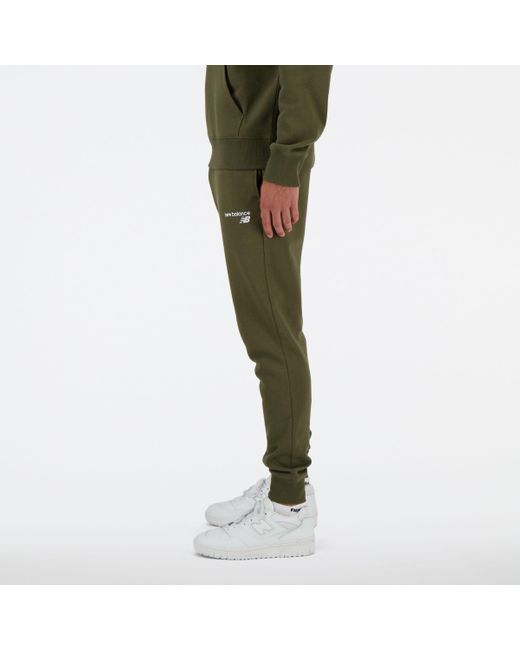 Pantaloni nb classic core fleece in verde di New Balance in Green da Uomo