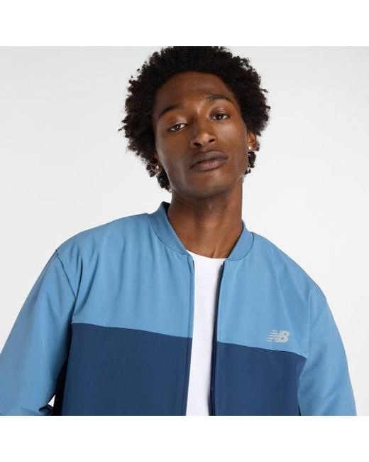 New Balance Blue Stretch Bomber Jacket for men